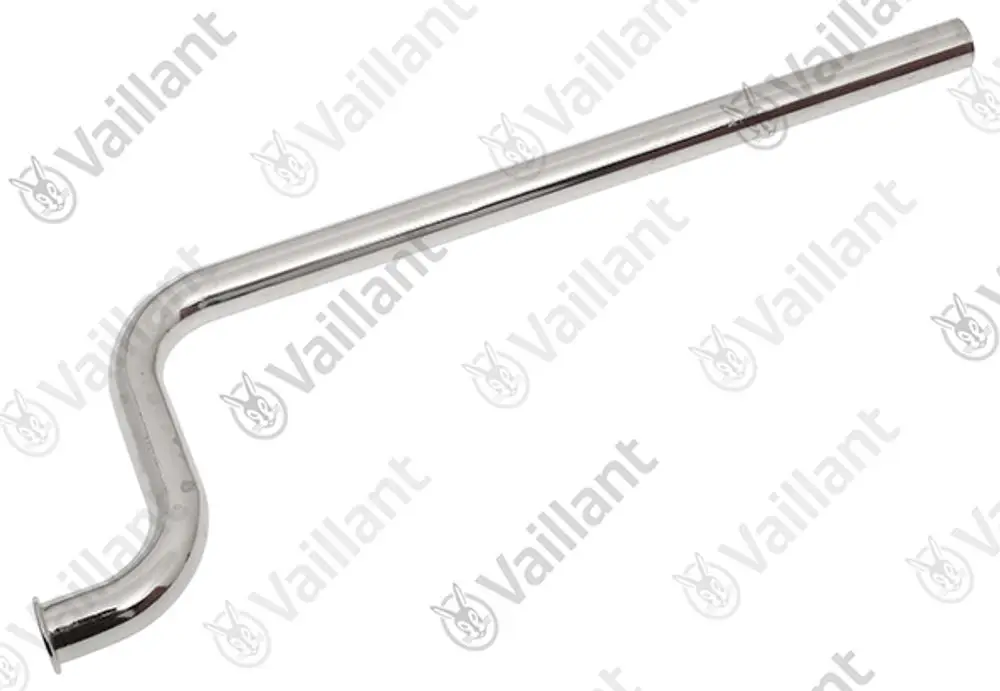 Vaillant Rohr mit gebogenem Ende, aus Funkenschutzstahl, für Heizungsanwendungen, gerades Ende zur Verbindung.